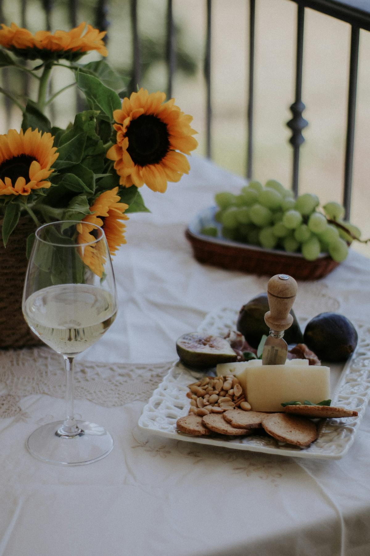 Elegant floral wedding grazing table