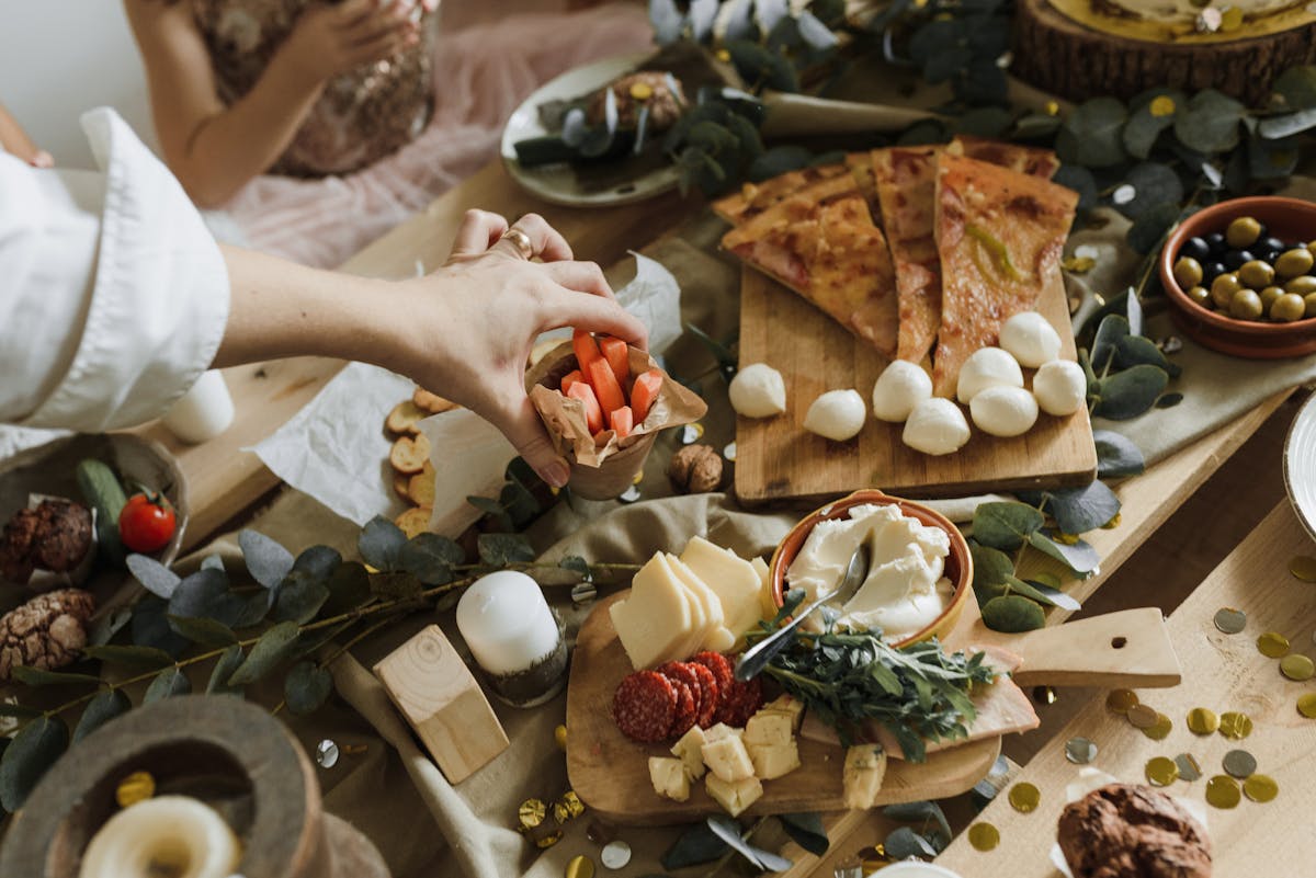 Guests grazing at a catered gathering
