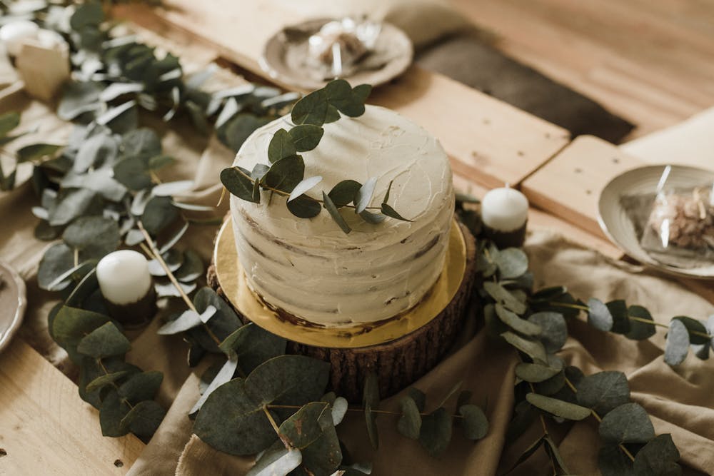 Eucalyptus and candle table styling
